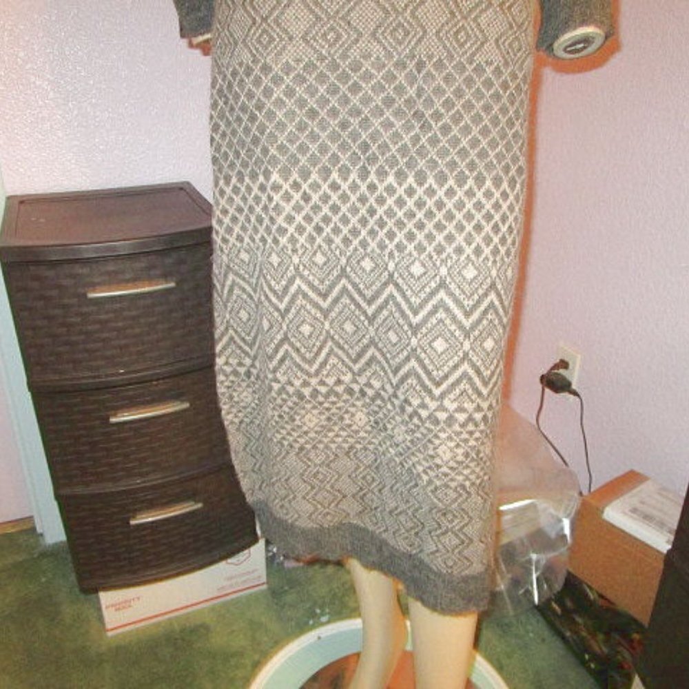 Sparrow Anthropologie Midi Sweater Dress Size L Alpaca Blend Scandinavian Nordic - Picture 4 of 11